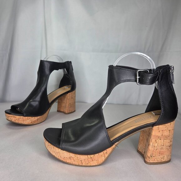 Kenneth Cole Reaction Women's Randee Platform Sandals Black - Picture 2 of 6